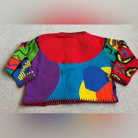 Price FIRM Michael Simon L XL OS Llama Embroidered Sweater Cardigan mothers day - Picture 5 of 6